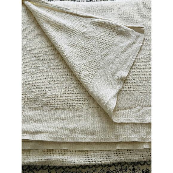 Unbranded Beacon ?? Other - White Cotton Waffle Weave Blanket King USA WPL 1675 Vintage Diamond 25 Beacon ?